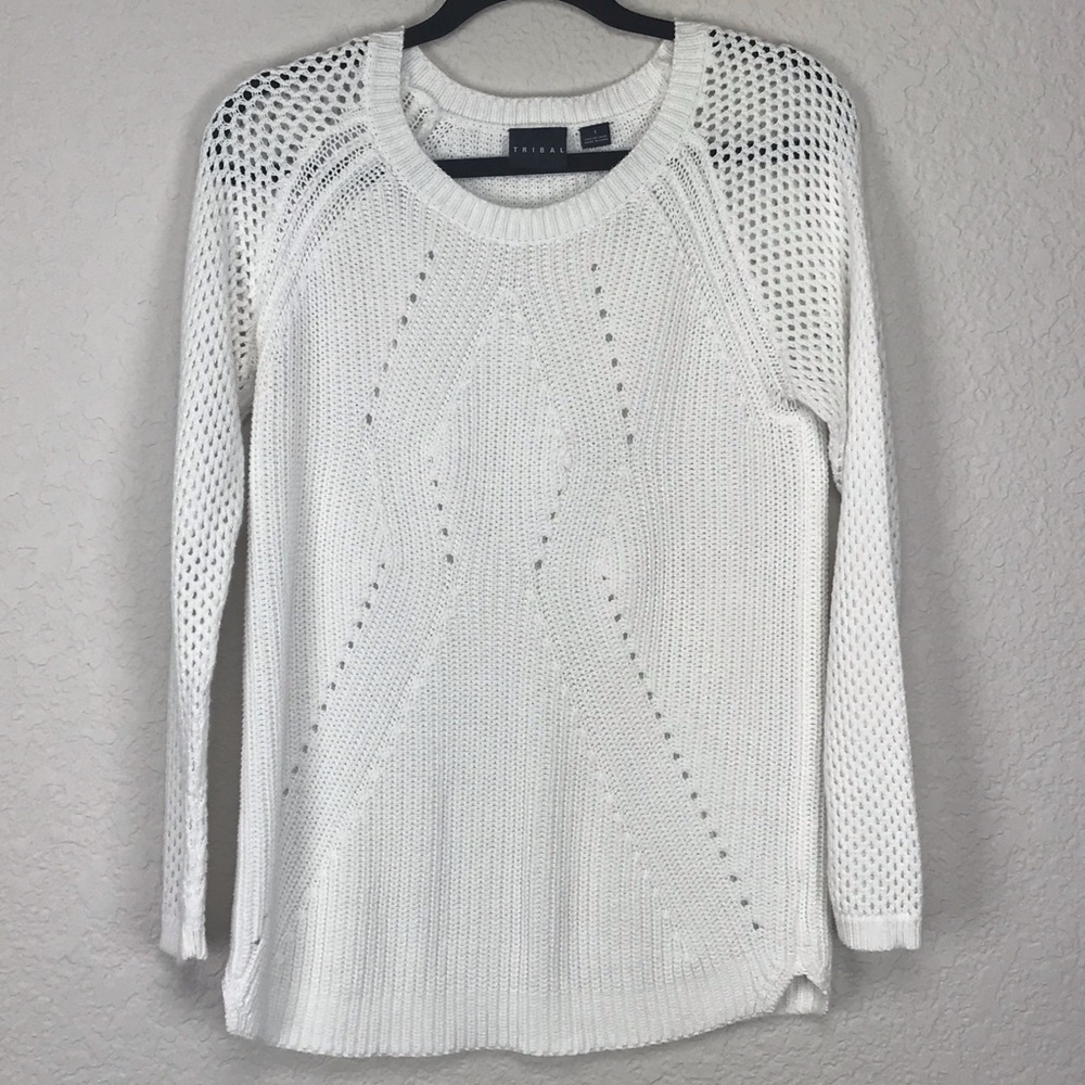 White Tribal Sweater